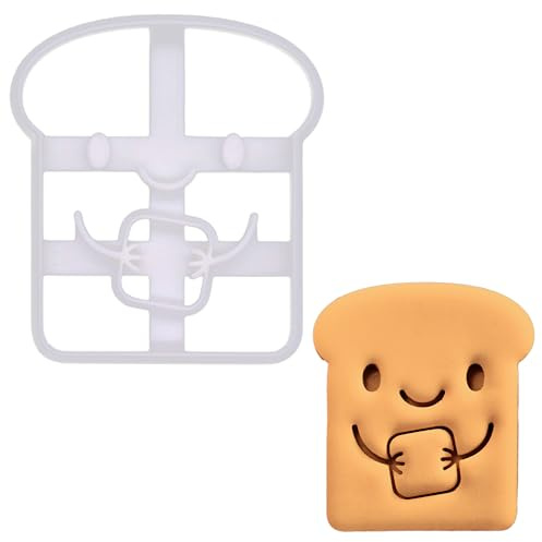 BAKERLOGY süßes geröstetes Brot Ausstechform - Detailliertes Keksausstecher-Design zum Backen und Basteln, ideal für Fondant, Teig, Ton