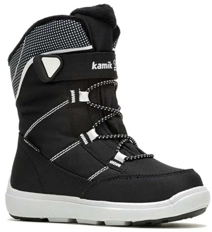Kamik Kinder Stance2 Winterstiefel, Schwarz (Black White BKW), 35 EU