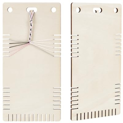 FINGERINSPIRE 2 Stück Freundschaftsarmband Bastelset Rechteckiges 24x12cm | Loch 10mm, Rechteckiges Armband, Geflochtenes Plattenarmband, Holz Flechtscheiben Set, Armbandschnur, Lohnende Aktivität