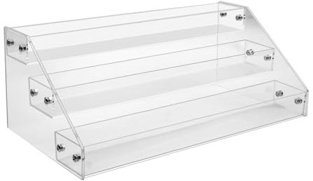 pintoc 3 Tier Clear Acrylic CD Holder Cascading CD Storage Rack