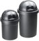 Rotho Roll Bob 2er-Set runder Mülleimer mit Deckel, BPA-frei, schwarz, 10l und 30l