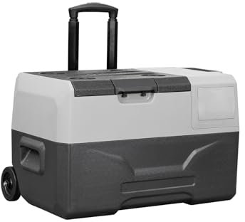 Alpicool ECX30 30L Compresor Nevera Nevera 12V Nevera Eléctrica Portátil Coche para Camping con Puerto USB, Rueda telescópica Varilla, Recargable (batería no incluida)