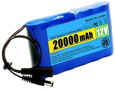 Drive Battery Portable Super 12V 20000mah Battery Rechargeable Lithium Ion Battery Pack Capacity DC 12.6v 20Ah CCTV Cam Monitor + Charger(2x30AhBattry 1x1A)