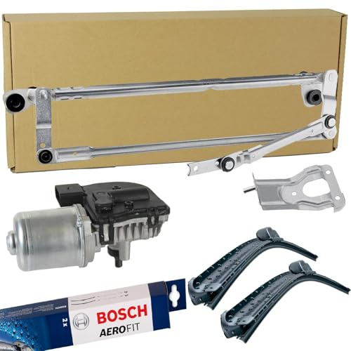 Scheiben-Wischergestänge + Motor + Wischblatt vorne | Emw-005 + 1198202600 + AF462 für Golf 5 6 Jetta