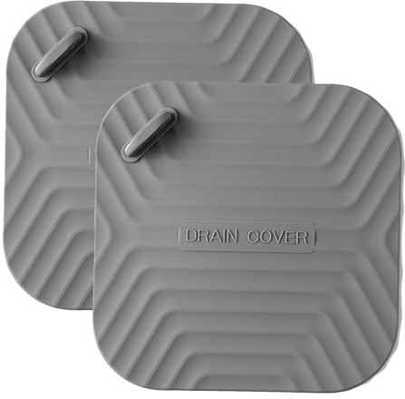 Ziyonix 2 Piezas Tapón de Silicona para Desagüe Ducha, 15 x 15 cm Cubierta de Ducha Universal, Tapón de Drenaje de Fregadero de Cocina, Tapa de Silicona para Cocina Baño Inodoro Bañera