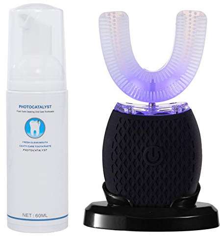 SVKCO Brosse à dents à ultrasons pour adulte - Minuteur automatique de 76,2 cm - Chargement sans fil - Lavable - Pour voyage, maison, double usage