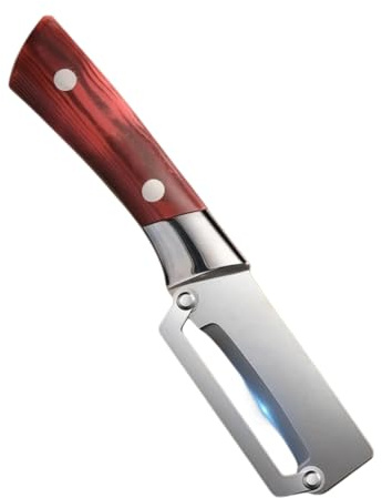 Pelador multifuncional, cuchillo pelador de caña de azúcar, pelador de verduras, acero inoxidable, mango ancho ergonómico, agarre cómodo, resistente, para melón grueso, cáscara dura, uso en cocina