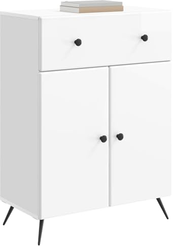vidaXL Sideboard Hochglanz Weiß 66 x 34,5 x 90 cm Holzwerkstoff