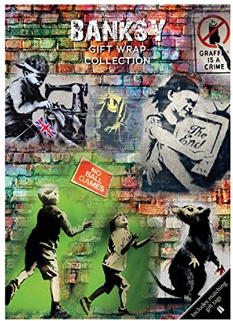 Banksy Geschenkpapier - Kunst / Street Art - 1 stück (1er Pack) - Geburtstag, Weihnachten