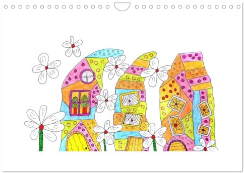 Wohnen mit Charme (Wandkalender 2025 DIN A4 quer), CALVENDO Monatskalender: Bunte Architektur, naive Malerei (CALVENDO Orte)