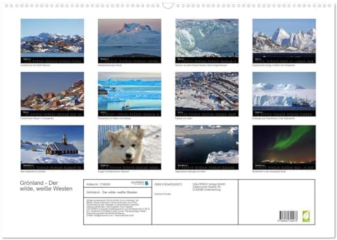 Grönland - Der wilde, weiße Westen (Wandkalender 2025 DIN A2 quer), CALVENDO Monatskalender