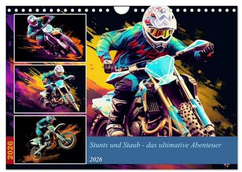 Stunts und Staub - das ultimative Abenteuer (Wandkalender 2026 DIN A4 quer), CALVENDO Monatskalender: Motocross ist ein hochintensiver Motorsport, bei ... Rennen fahren. (CALVENDO Sport)