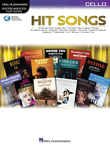 Hits Songs Cello: Cello Play-along (Hal Leonard Instrumental Play-along)