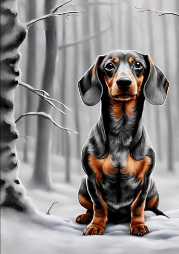 Winterzeit Notizbuch mit Dackel Hund Notizheft mit 55 Zitaten Leben und Hundeliebe Lustiges Geschenk zum Wichteln Weihnachten Dachshund Dackelfans ... Geschenk unter 15 Euro (Hunde Notizbücher)