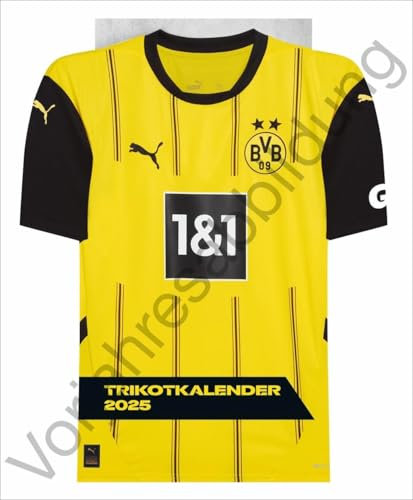 BVB Trikotkalender 2026: Kalender im originalen Trikot-Design, perfekt für Fans des BVB. Die tollsten Spielerfotos in einem dekorativen Wandkalender. (Bundesliga Kalender Heye)