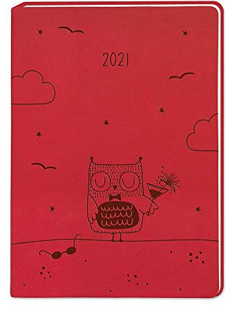 Terminplaner Lederlook A6 Rot 2021: Terminplaner Lederlook A6