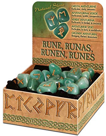 Green Aventurine Runes Bookshelf Edition