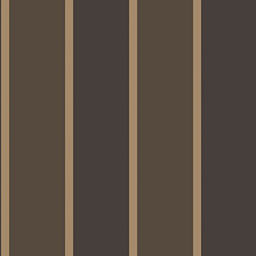 Galerie G67546 Smart Stripes 2, Tri-Colour Wide Stripes Design Wallpaper, Black/Brown/Gold, 10m x 53cm