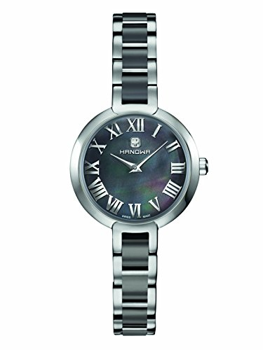 Hanowa Damenuhr Swiss Made Edelstahl Keramik Stahl Schwarz 16-7057.04.007