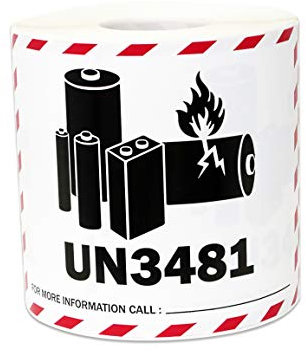 Caution Lithium Battery Sticker Labels Warning Handling Shipping 4 X 3 Inch - 4 Rolls