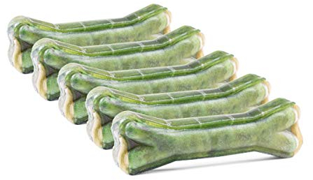 DOGBOSS 100% Natur Kauknochen Hundeknochen, Rinderhaut mit Dental Salbei, 5 Stück 12 cm