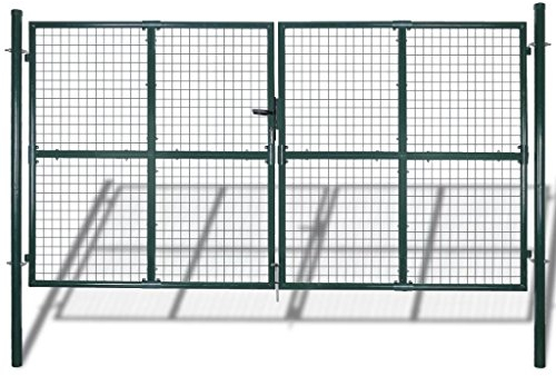 Festnight Maschendrahtzaun Drahtzaun Gartenzaun Verzinkter Stahl Maschendraht Zaun inkl. 3 Schlüsseln 289 x 200 cm / 306 x 250 cm