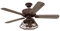 Westinghouse Lighting 72205 Ventilador de techo Barnett para interior de madera de granero, 122 cm, juego de iluminación LED regulable con pantalla tipo jaula, control remoto incluido, 55 W