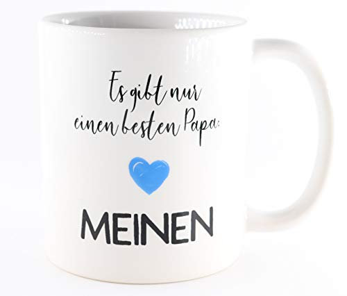 PICSonPAPER Tasse mit Spruch Es gibt nur einen besten Papa: Meinen, Vatertagsgeschenk, Kaffeetasse, Keramiktasse, Tasse mit Spruch, Tasse Papa