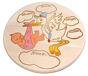 Geburtsbrett (rosa) Personalisiertes Geburtsbrett aus Holz – Individuelles Andenken zur Geburt