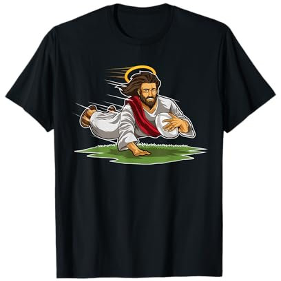 Rugby Jesus Dots Lustige Rugby-Illustration T-Shirt