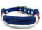 Wau-Effekt Collier en corde pour chien - 100 % fait main - Collier en cordage de voile robuste avec fermeture biothane (L, bleu foncé, blanc, rouge)