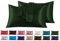Satin Kissenbezug 45 x 70 cm 2 Stück- 100% Satin, Superweicher Kopfkissenbezug, Kissenhülle Grün