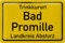 LANOLU Blechschild TRINKKURORT BAD PROMILLE Ortsschild - lustiges Sprüche Schild als JGA Männer Deko, Junggesellenabschied Party Schild, Kneipen und Partykeller Dekoration, 20x30 cm