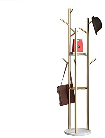 BPHUI Porte Manteau sur Pied Porte-Manteau en Fer forgé Stand Cintre Pouvoir Chambre à Coucher Marble Cintre Simple Pôle Simple House Rack Vêtements de vêtements détachables Montage Facile