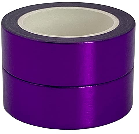 aufodara 2 Rollen 10m x 15mm Washi Tape Set Deko Klebeband Glitter Metallic Goldfarbe DIY Scrapbook Basteln (Lila)