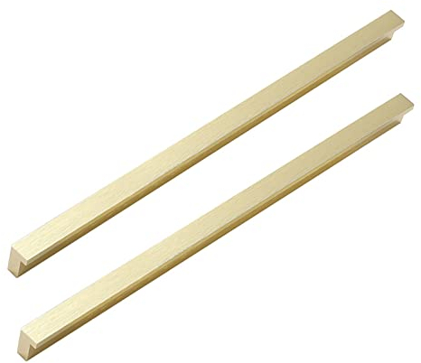 L Form Möbelgriff Aluminiumlegierung Schrankgriffe Schubladengriff Griffleiste Griffe Türklinke Küchengriff Gebürstetes Gold 2 Stück (Overall length 1200mm)