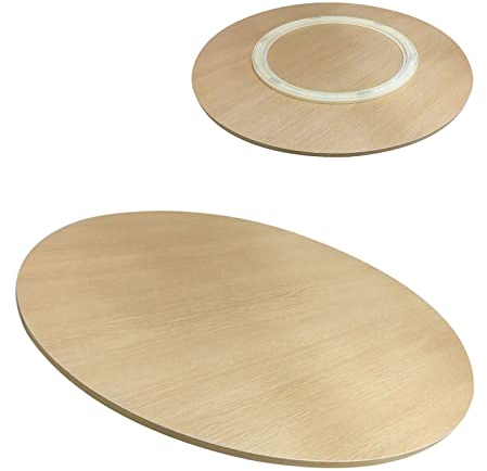 Plateau Rotatif En Bois Rond, 50cm 60cm 70cm Assiette De Service Rotative Pour La Table À Manger, Grand Plateau Tournant De Table À Manger, 360° Plateau Rotatif D'affichage ( Color : D , Size : 70cm-2