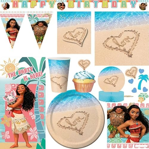 Partyset Vaiana zum Kindergeburtstag Party Deko Geburtstagsdeko