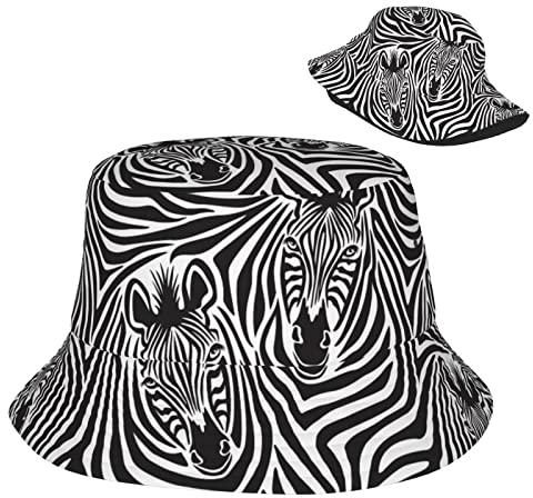 VunKo Boho Bucket Hats für Frauen Sommer Sonne Strand Reise Cap Herren Bucket Hat, Zebra Couple, Einheitsgr��e