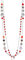 FULU AUTUMN Damen Statement Kette Lange Perlenkette Silber Chain Zwei Strang Modeschmuck Halskette Geburtstagsgeschenk(Red)