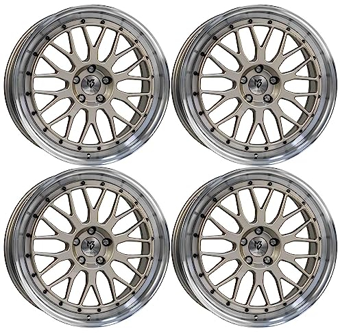 4x MB Design Felgen LV1 8.5Jx19 ET45 5x112 Champagner poliert kompatibel mit VW Beetle E-Golf EOS Golf ID.3 Jetta Passat Tiguan Touran