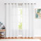 TOPICK Gardinen mit Ösen, Vorhänge Wohnzimmer Leinen Leinenoptik Vorhang halbtransparent Lichtfilterung perfekt für Schlafzimmer Bauernhaus Ösenschal 130x225cm Weiß 2er Set