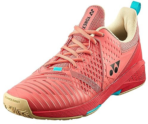 YONEX Power Cushion Sonicage3 SHTS3MACEX (White/Red), Coral Red, 9 UK