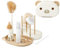 HOEREV Portable Baby Bottle Brush Set - BPA-Free, Includes Pacifier, Straw, Draining Rack, Portable Box - Beige