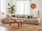 Lisa Design Victoire – modulares Ecksofa Links – 5-Sitzer – aus Cord Beige