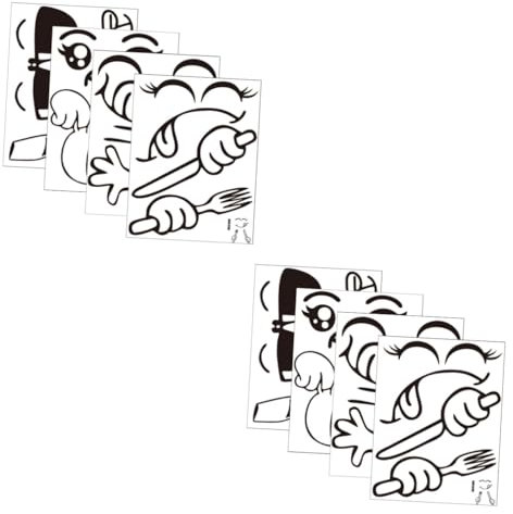 Mikikit 8 Sheets Fridge Stickers Stove Decals Kitchen Decorations Above Cabinets Decor for Home Kitchen Decals Door Sticker Refrigerator Covers Decorative Stickers Cupboard PVC