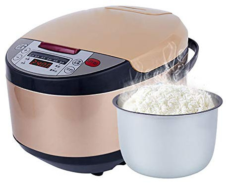Temporizador inteligente para olla arrocera, olla arrocera de 5 litros adecuada para citas familiares, bandeja interna de aluminio antiadherente, fácil de limpiar, función de calentamiento, panta