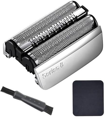Scherkopf für Braun Series 8, Rasierer Kompatibilität mit Braun S8 83M Ersatzkopf, Zubehör für Herren Elektrorasierer Alufolienschneider Replacement Head mit Reinigungsbürste Reinigungstuch