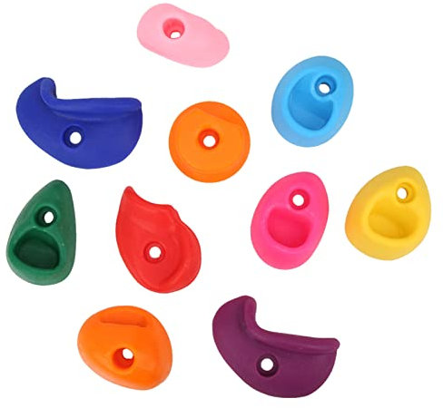 10 Stück Klettergriffe, Mehrfarbig, Große Klettergriffe, Große Felswandgriffe für den Außenbereich (Große 10er-Packung)
