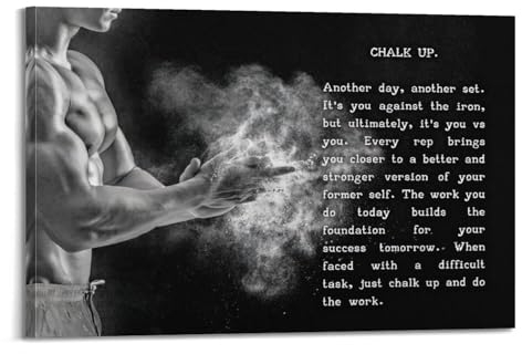 GUOYIN Motivationsposter für Übungen, Workout, 2 Stück, dekorative Leinwand, Familie, Schlafzimmer, Kunstwerk, Bild, Malerei, 50 x 75 cm